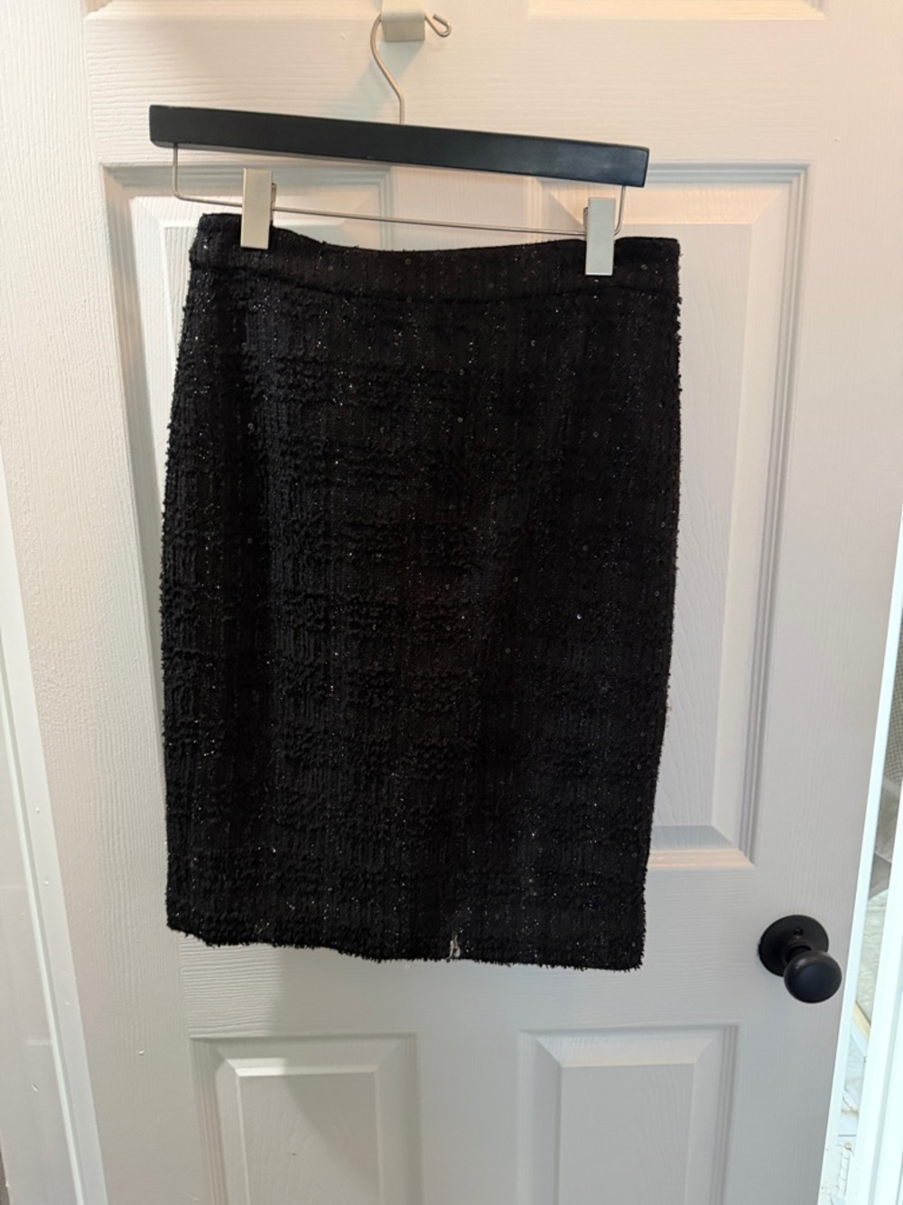 Ann Taylor Black Tweed Pencil Skirt